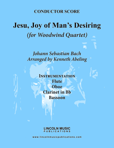 Bach - Jesu, Joy of Man’s Desiring (for Woodwind Quartet) (arr. Kenneth Abeling)