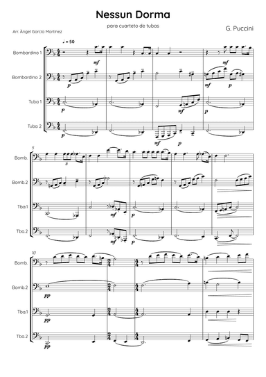 Nessun Dorma (arr. Àngel García Martínez)