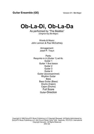 Ob-la-di, Ob-la-da (arr. Josef Peter Traun)