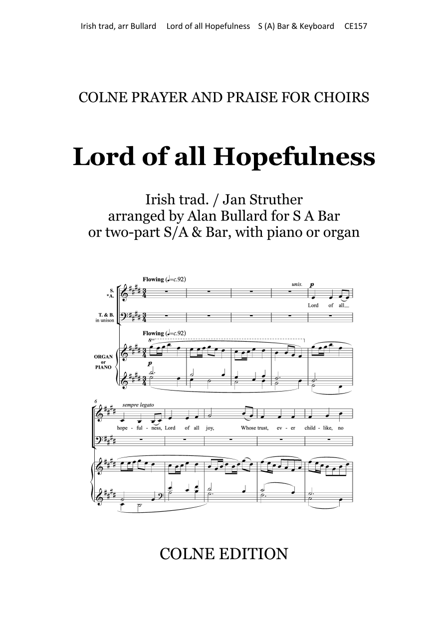 Lord of all Hopefulness (arr. Alan Bullard)