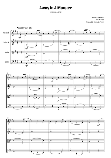Away In A Manger (string quartet) (arr. Bernardo Pereira)