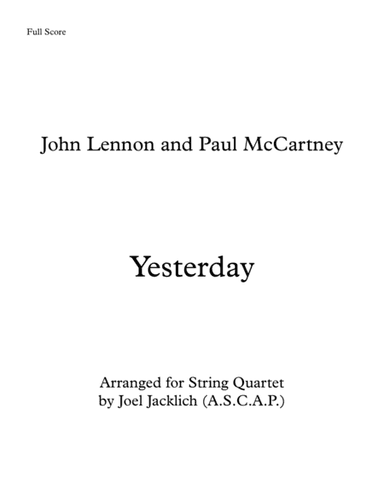 Yesterday (arr. Joel Jacklich (ASCAP))