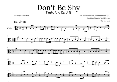 Don't Be Shy (arr. Musikeo)