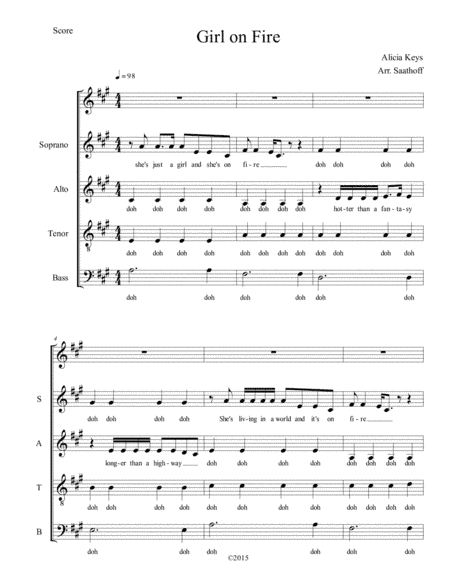 Girl On Fire (arr. Ryan Saathoff)
