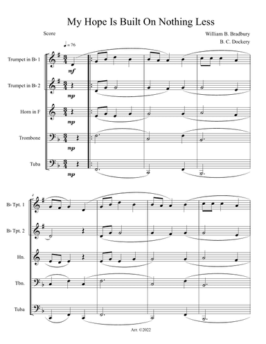 My Hope Is Built On Nothing Less (Brass Quintet) (arr. B. C. Dockery)