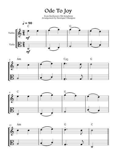 Ode To Joy (arr. Henrique F Mangoni)