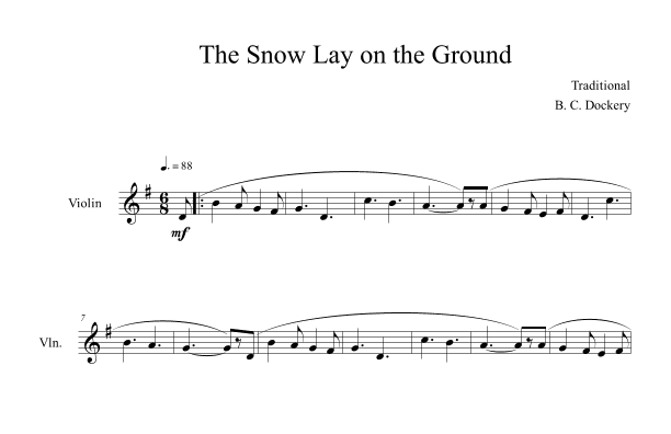 The Snow Lay on the Ground (Violin Solo) (arr. B. C. Dockery)