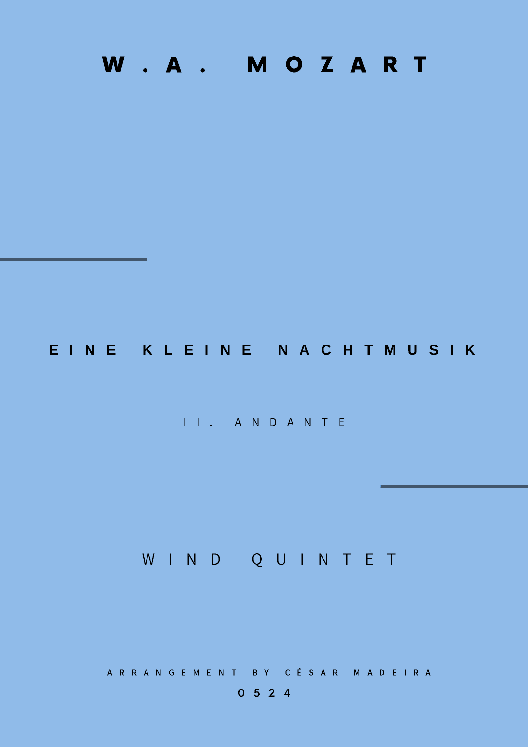 Eine Kleine Nachtmusik (2 mov.) - Wind Quintet (Full Score and Parts) (arr. César Madeira)
