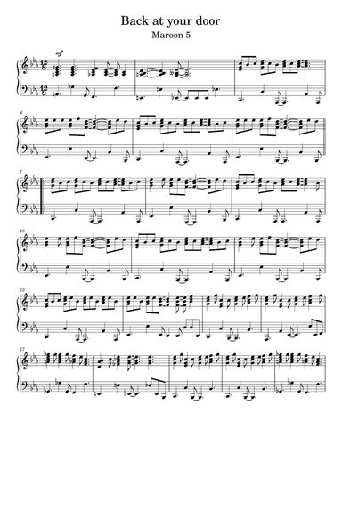 Back At Your Door (arr. Maroon5)