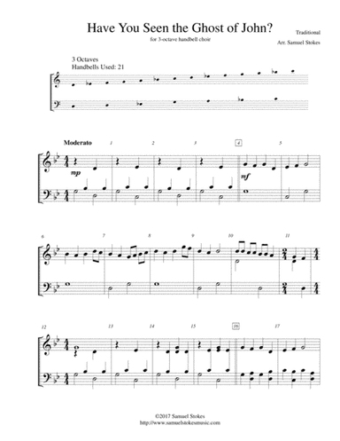 Have You Seen the Ghost of John? (a.k.a. Ghost of Tom) - for 3-octave handbell choir (arr. Samuel Stokes)