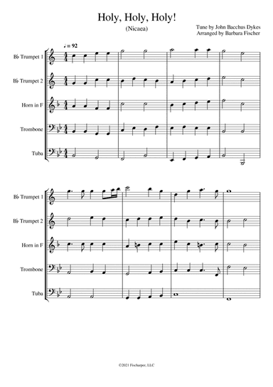 Holy, Holy, Holy! (Nicaea) - brass quintet (arr. Barbara Fischer)