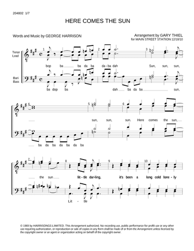 Here Comes The Sun (arr. Gary Thiel)