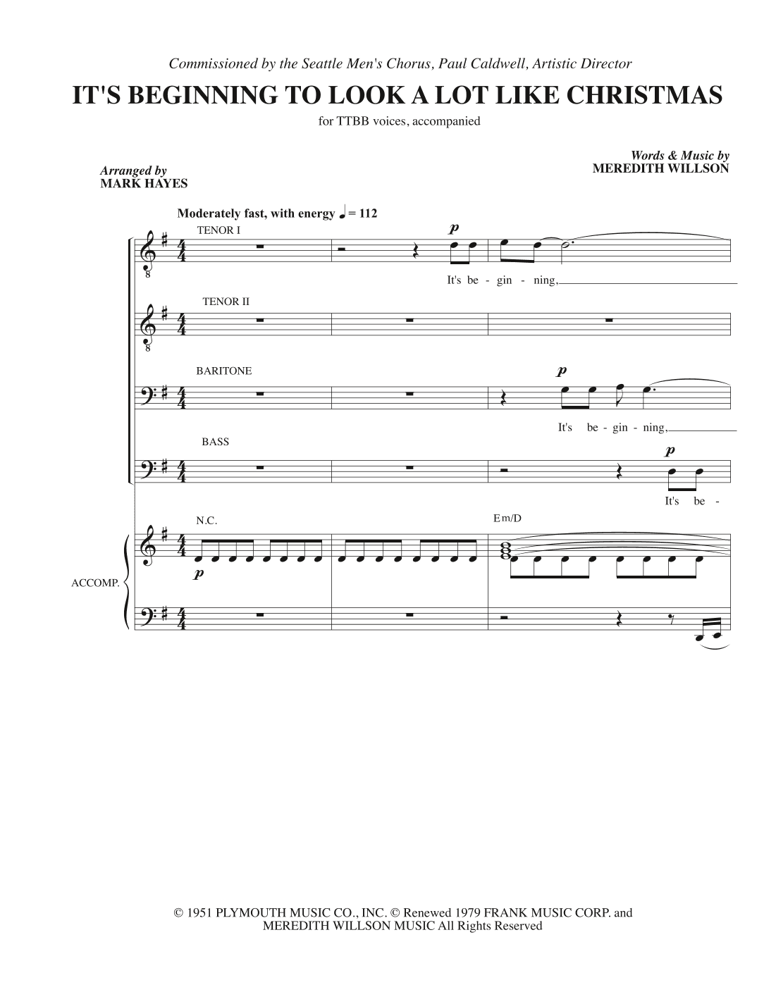 It's Beginning To Look Like Christmas (arr. Mark Hayes)