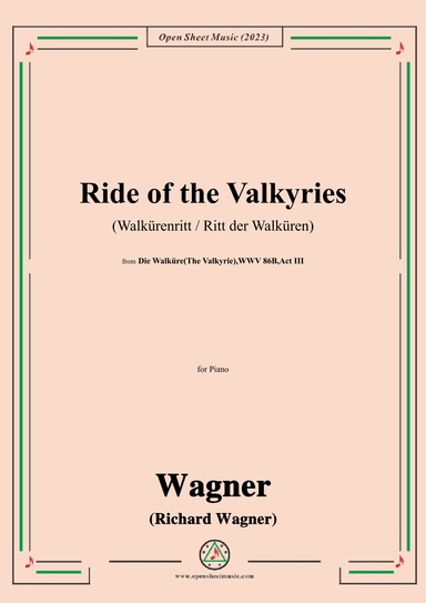 R. Wagner-Ride of the Valkyries,Act III (arr. OSM Press)
