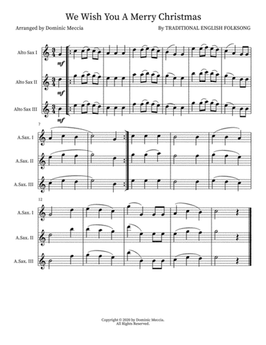 We Wish You a Merry Christmas (arr. Dominic Meccia)