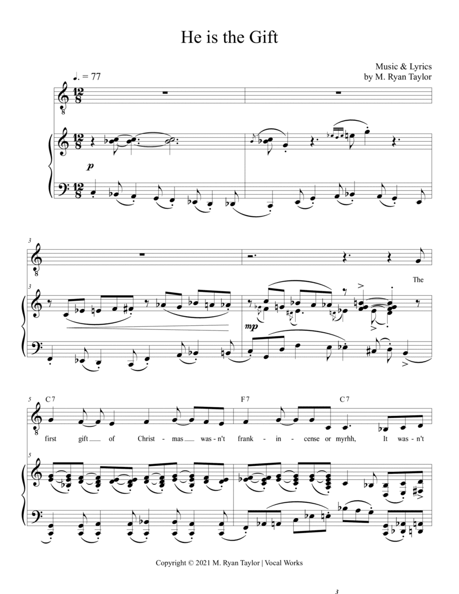 He is the Gift : A Christmas Carol for Medium Voice & Piano