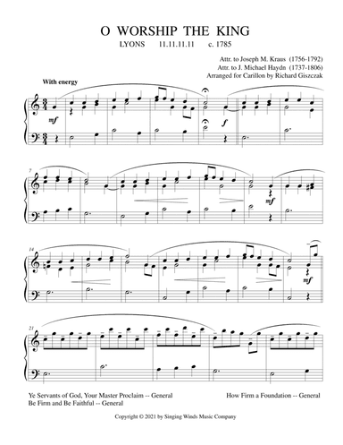 O Worship the King (LYONS) (arr. Richard Giszczak)