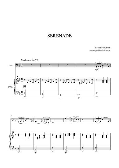 Serenade | Schubert | Tuba | Piano (arr. Milanov)
