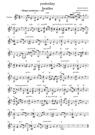 Yesterday (arr. by ezequiel)