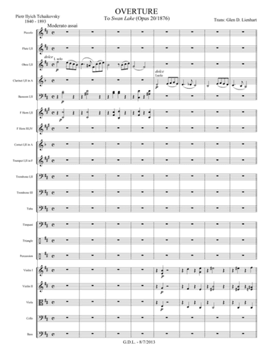 Swan Lake Overture - Extra Score (arr. Glen D. Lienhart)
