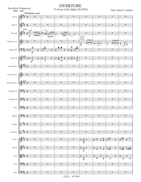 Swan Lake Overture - Extra Score (arr. Glen D. Lienhart)