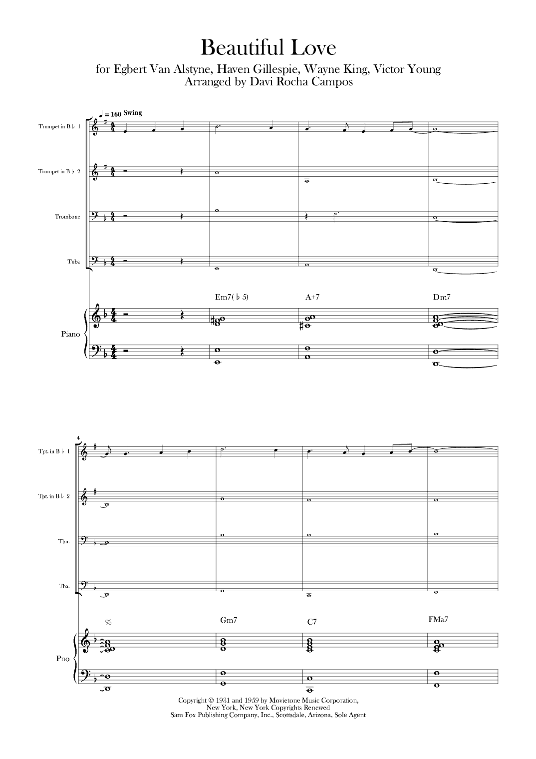 Beautiful Love (arr. Davi Rocha Campos)