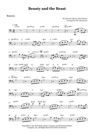 Beauty And The Beast (arr. P.H. Damasceno)