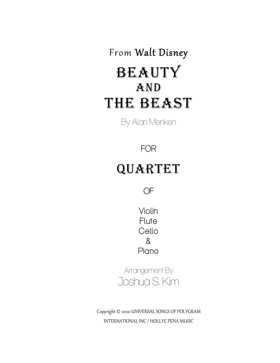 Beauty And The Beast (arr. Joshua S. Kim)