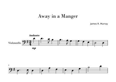 Away in a Manger (Easy Cello Solo) (arr. Gisele Sant'Ana)