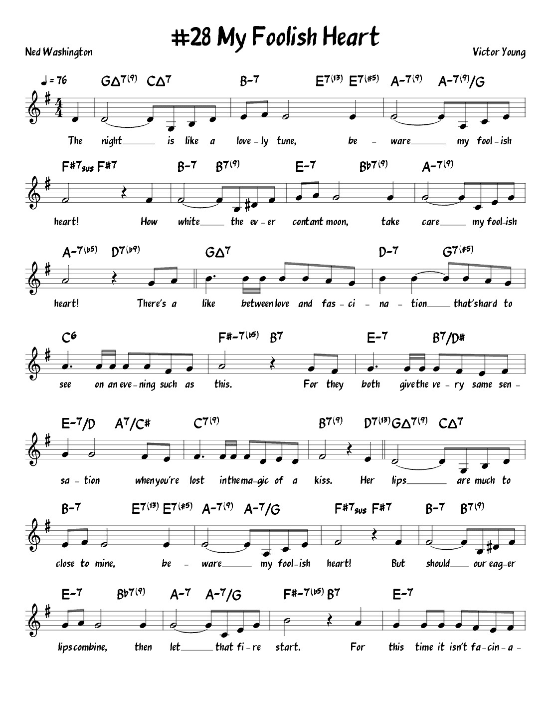 My Foolish Heart (arr. John Fries)