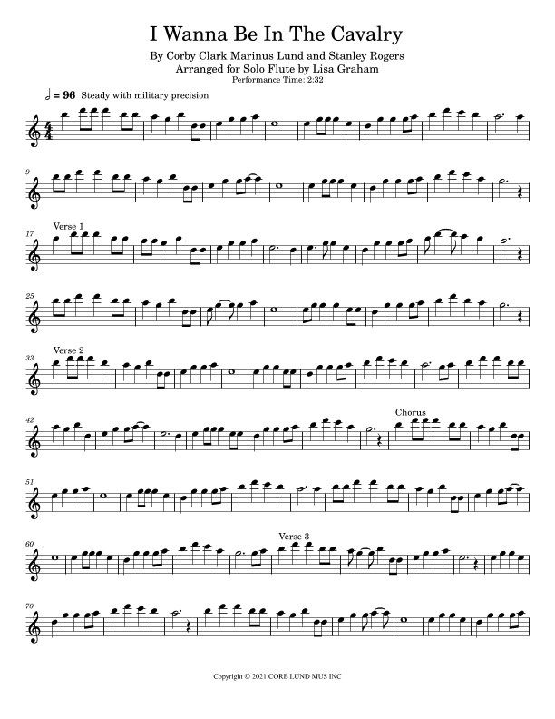 I Wanna Be In The Cavalry (arr. Lisa Graham)