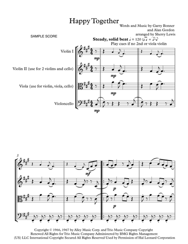 Happy Together (arr. Sherry Lewis Publishing)