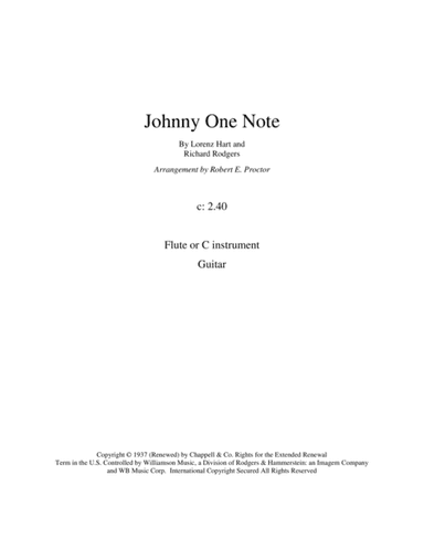 Johnny One-note (arr. Robert E. Proctor)