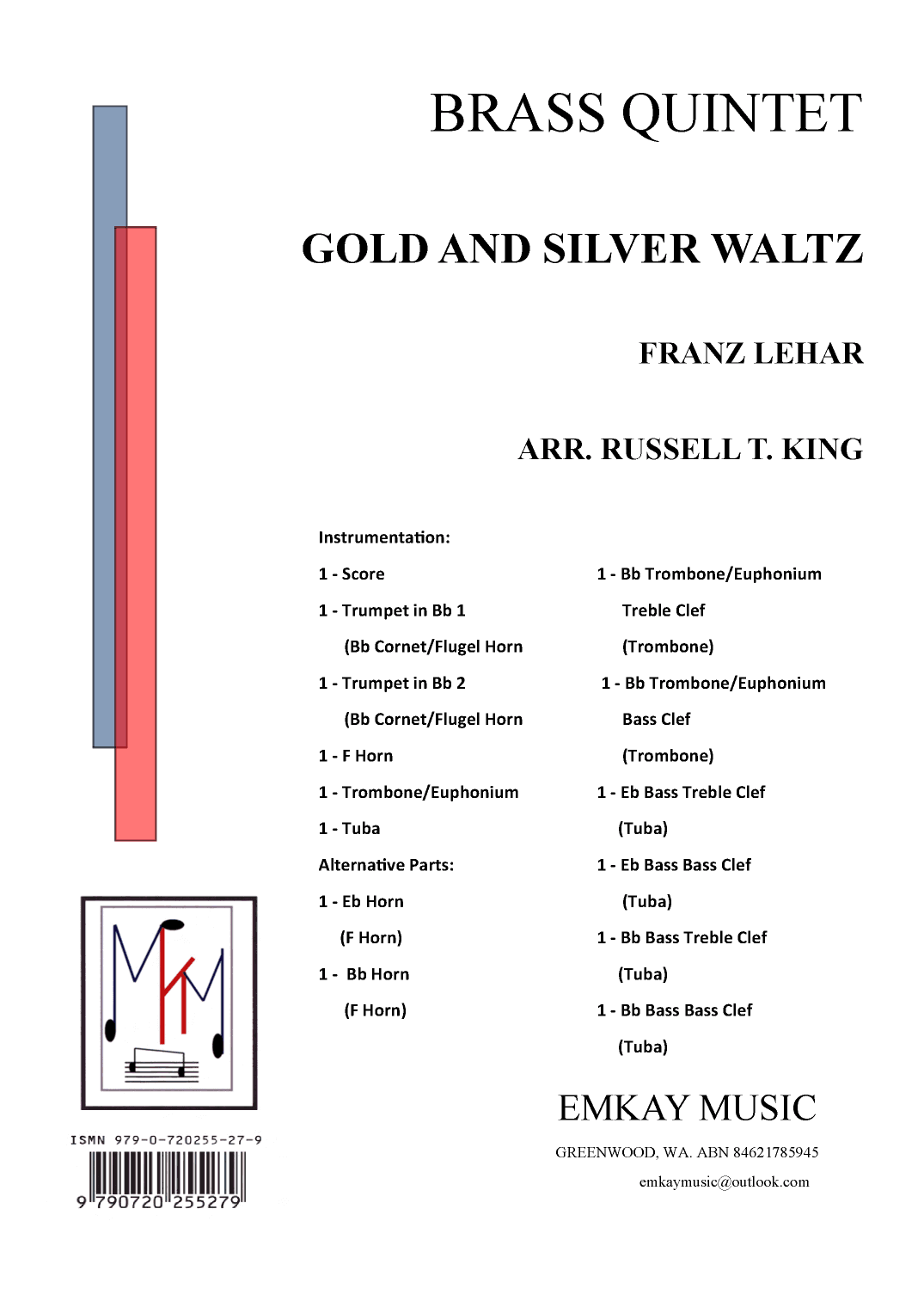 GOLD AND SILVER WALTZ – BRASS QUINTET (arr. RUSSELL T. KING)