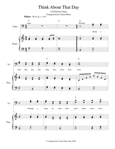 Think About That Day - a Christmas cello duet