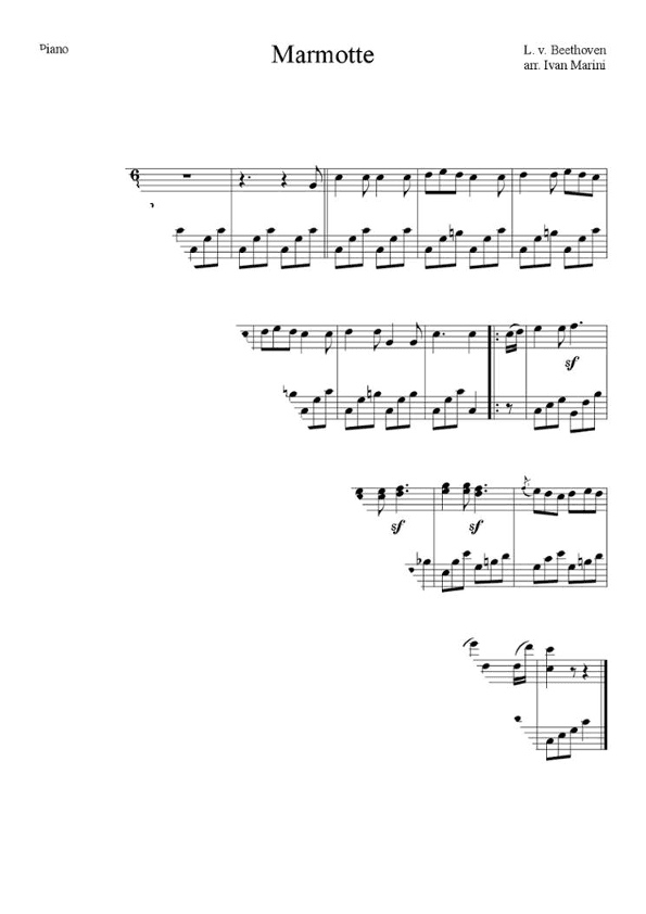 MARMOTTE by Beethoven - transcription for Clarinet and Piano (arr. Ivan Marini)