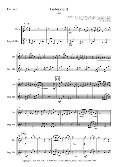 Federkleid (arr. Fabio Britto)