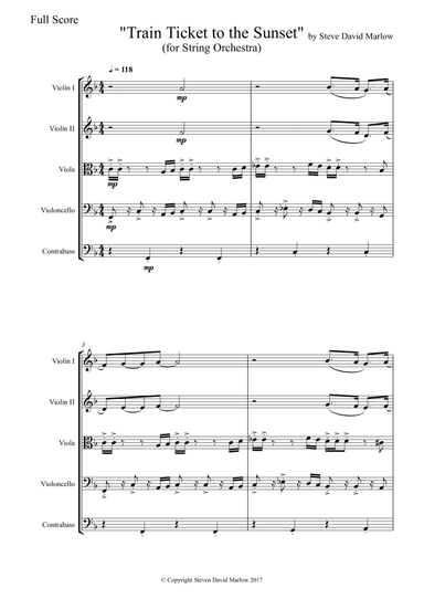 "Train Ticket to the Sunset" (for String Orchestra)