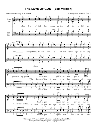 The Love Of God (arr. Paul A. Jorg)