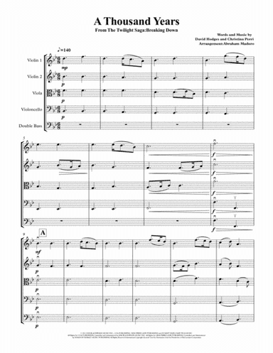 A Thousand Years (arr. Abraham Maduro)
