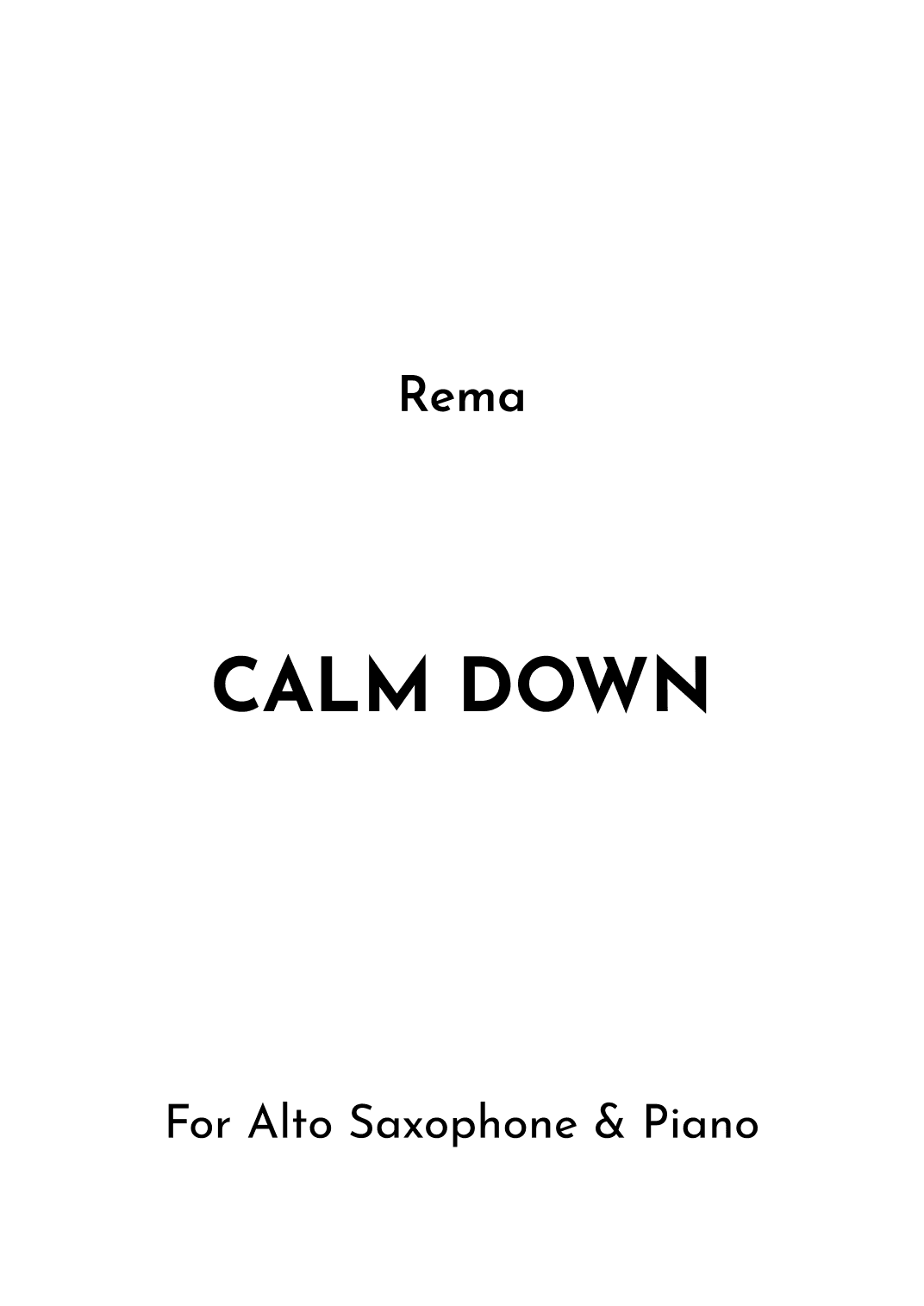 Calm Down (arr. Jireh J.)
