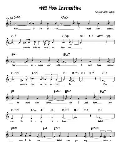 How Insensitive (insensatez) (arr. John Fries)