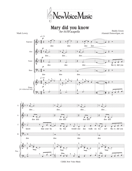 Mary, Did You Know? (arr. Alannah Demorrigan)