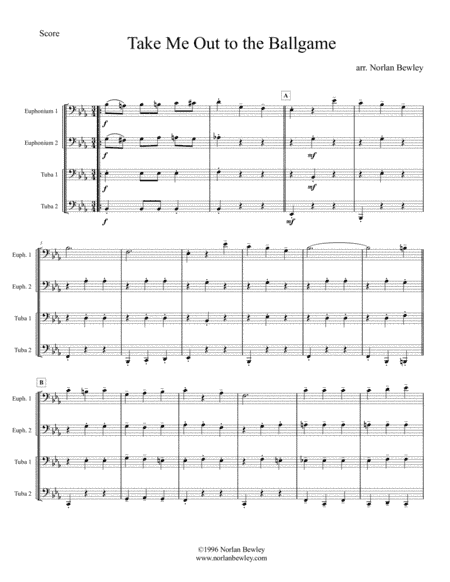 Take Me Out To The Ballgame - Tuba/Euphonium Quartet (arr. Norlan Bewley)
