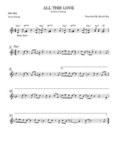 All This Love (arr. Transcribed By Marcelo Rea)