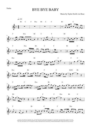 Bye Bye Baby (arr. The Sheet Music Library)