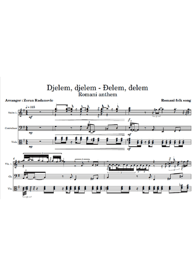 Djelem djelem - Ðelem, delem - for string trio (arr. Zoran Radanovic)