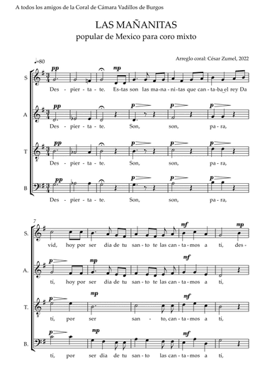 Las mañanitas (arr. César Zumel)