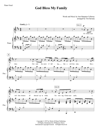 God Bless My Family (arr. Tim Sarsany)