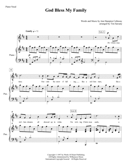 God Bless My Family (arr. Tim Sarsany)
